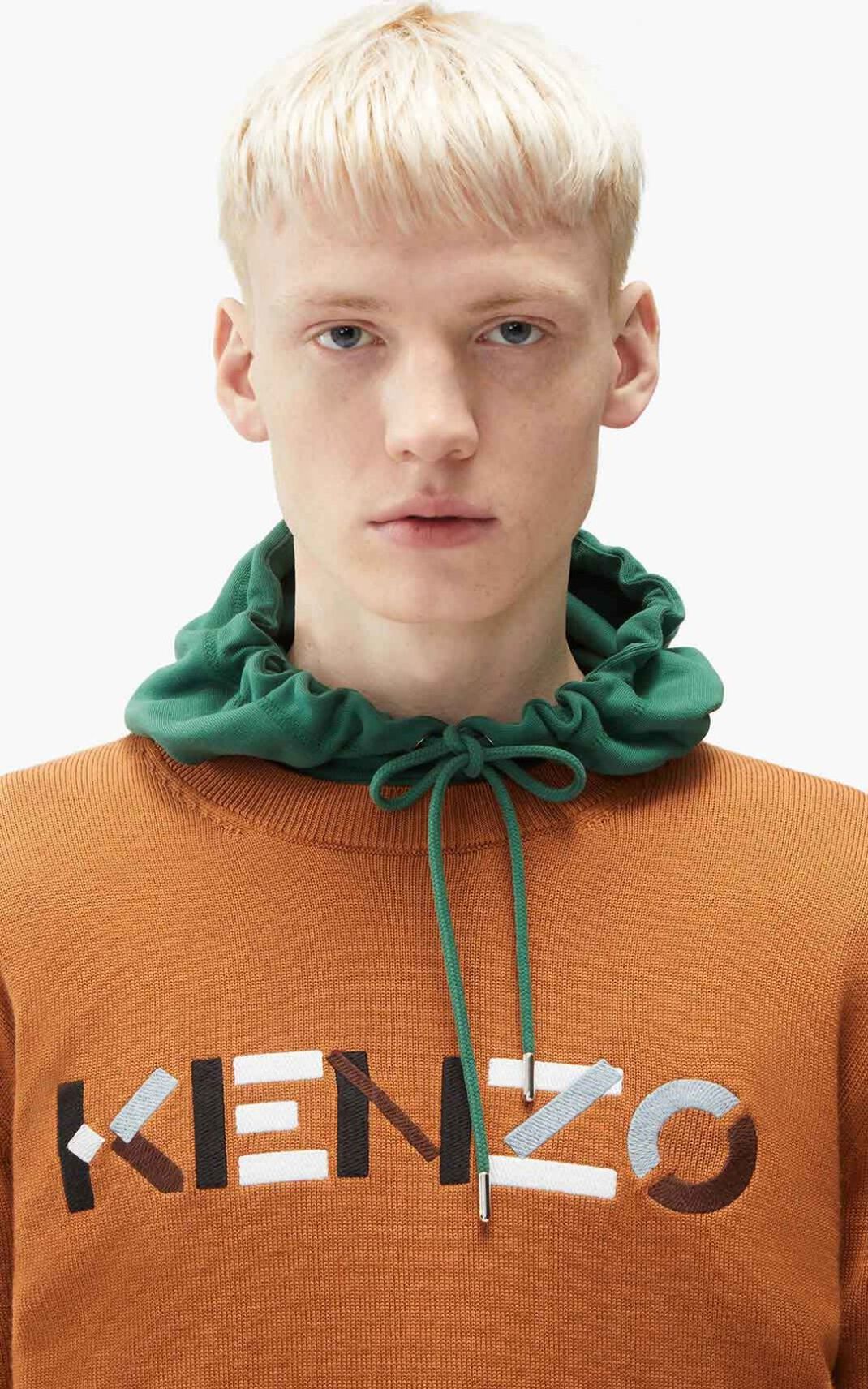 Kenzo Logo merino wool Pulóver Férfi Barna | ID.197023